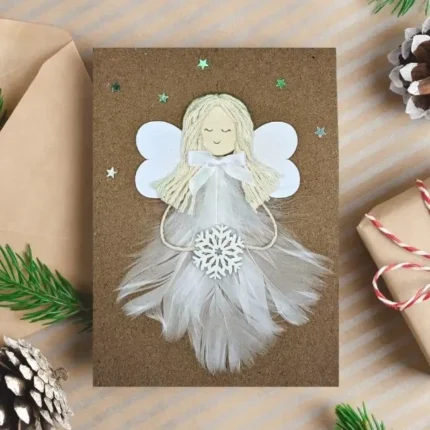 Beautiful-handmade-Christmas-card-with-an-Angel-on-it-for-her