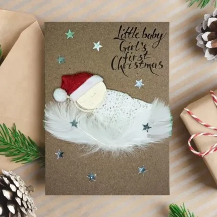 Handmade-personalised-first-christmas-card-for-bab-girl