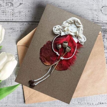 Handmade-card-for-her-with-red-feathers-6