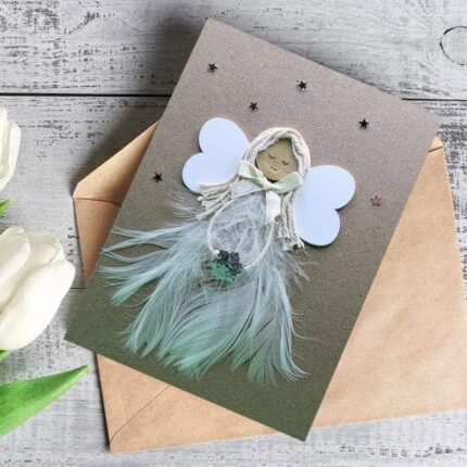 Handmade-card-for-her-with-white-feathers-2