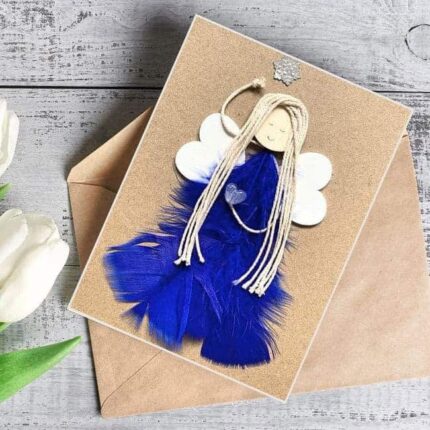 Handmade-card-for-her-with-blue-feathers-4