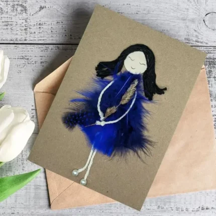 Handmade-card-for-her-with-blue-feathers-6