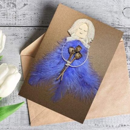 Handmade-card-for-her-with-blue-feathers-5