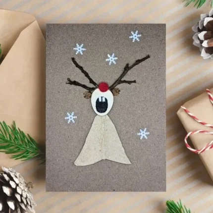 Handmade-funny-Christmas-card-with-a-reindeer