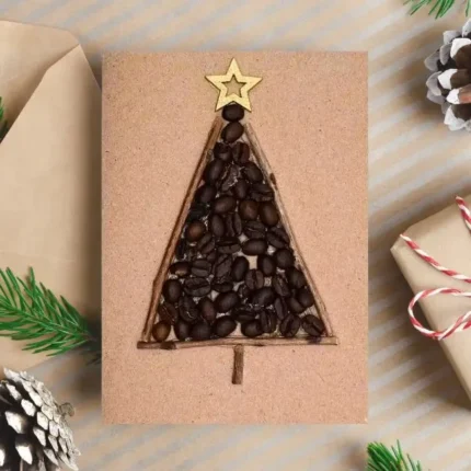 Handmade-Christmas-Tree-Card-made-of-coffee-bean-and-star.webp