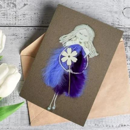 Handmade-card-for-her-with-blue-feathers-2