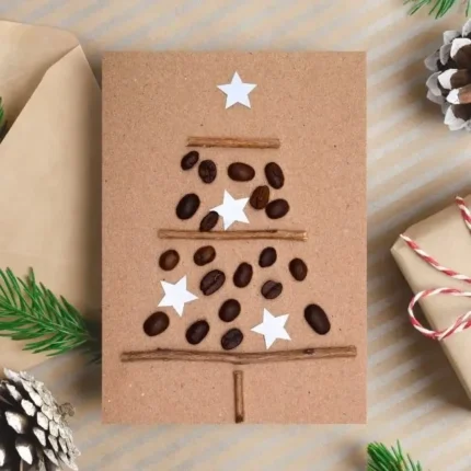 Handmade-Christmas-Tree-Card-made-of-coffee-beans-and-wooden-sticks