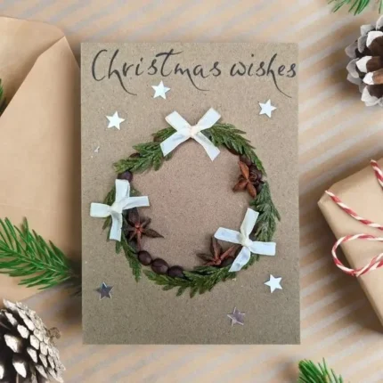 Handmade-Christmas-Card-Design-with-Festive-Wreath-for-Your-Loved-Ones