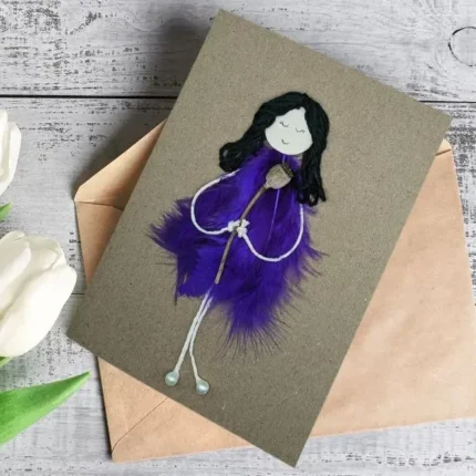 Handmade-card-for-her-with-blue-feathers-3