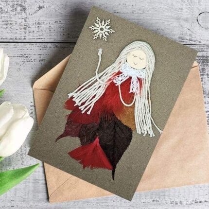 Handmade-card-for-her-with-red-feathers-2