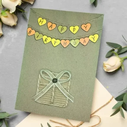 Handmade-happy-birthday-card-with-hearts-